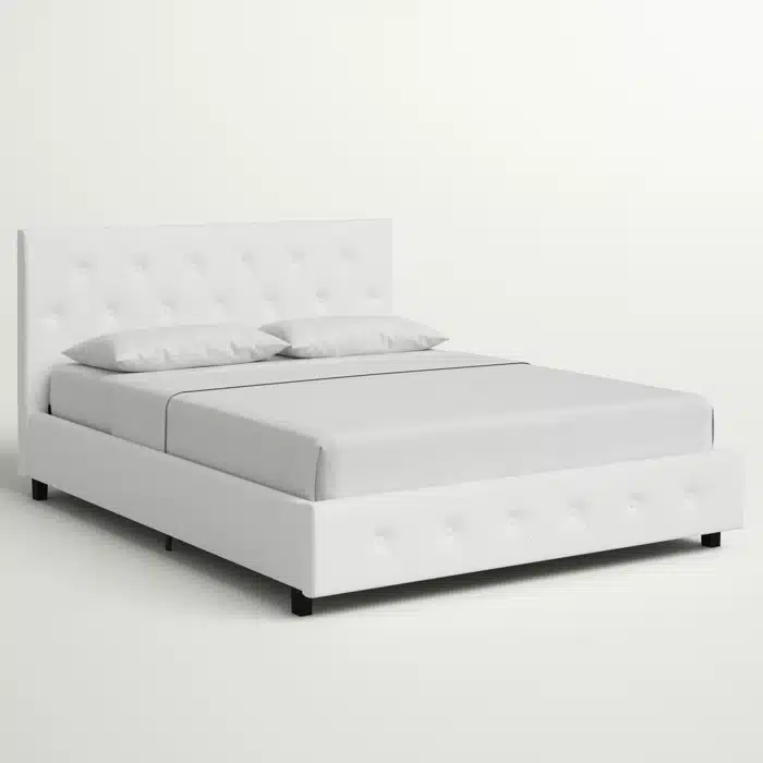 Salina Tufted Twin White Bed