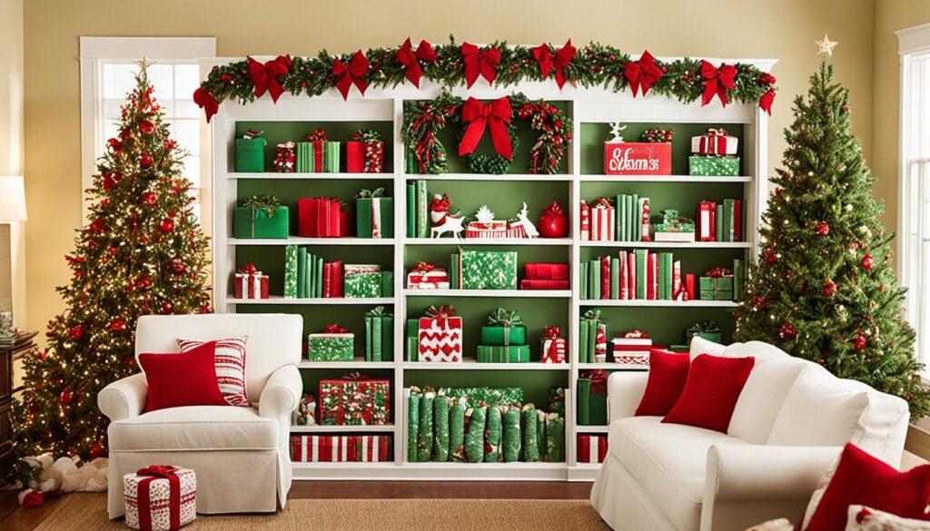 bookcase christmas decor trends