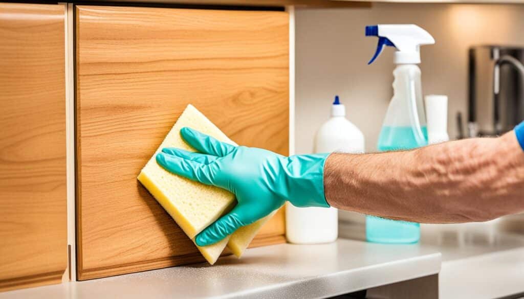 how to clean kitchen cabinet grease